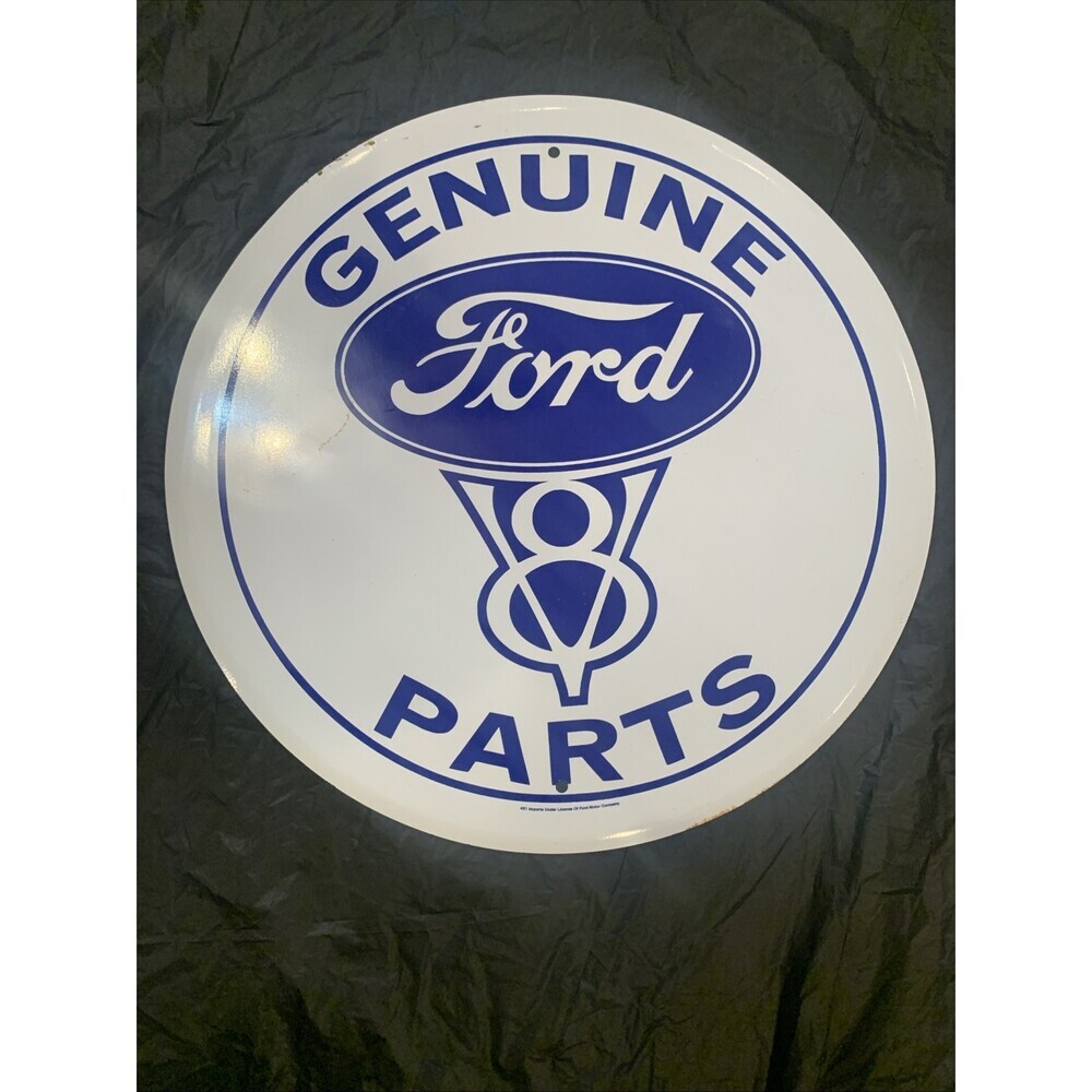 Genuine Ford Parts Round Metal Sign 12”
